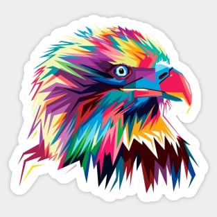 Watercolor Rainbow American Eagle Sticker